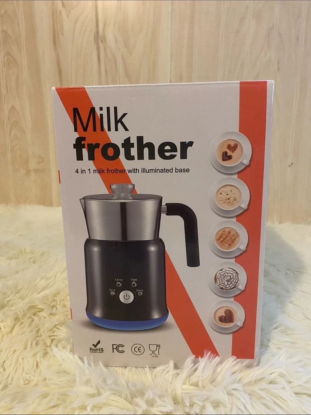 Milk Frother 4-in-1 Electric Milk Frother - Black